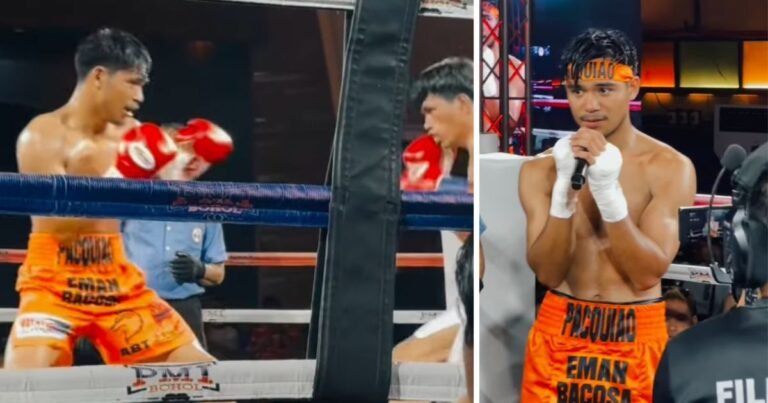 Eman Bacosa Pacquiao mengalahkan lawannya dari Indonesia dalam laga di Bohol